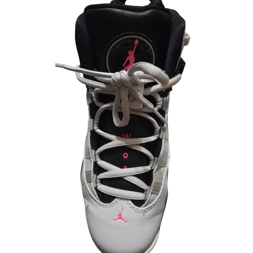 Air Jordan 6 Rings GG Size 6Y Pure Platinum Hyper Pink Black Sneakers - Picture 6 of 8